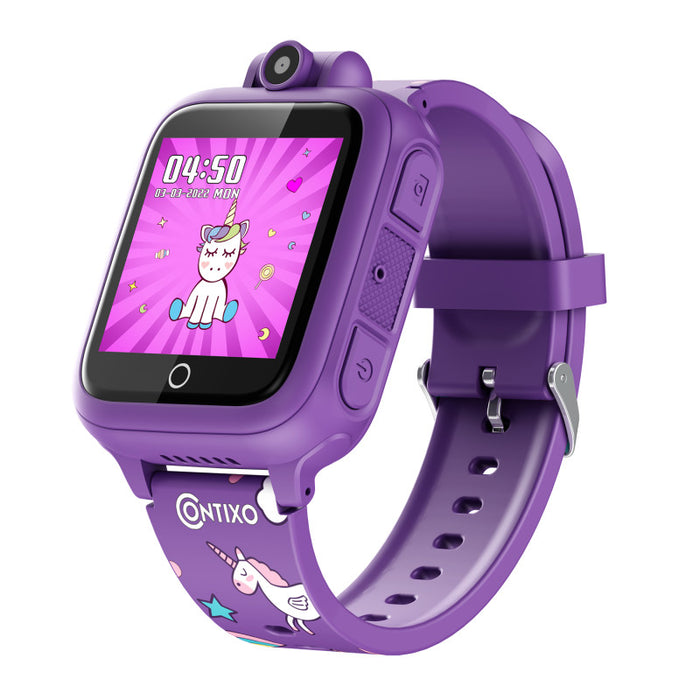 Contixo CNXKW1PURPLE KW1 Smart Watch for Kids with Educational Games, HD Touch Screen, Camera, and MP3 Music Player, Purple