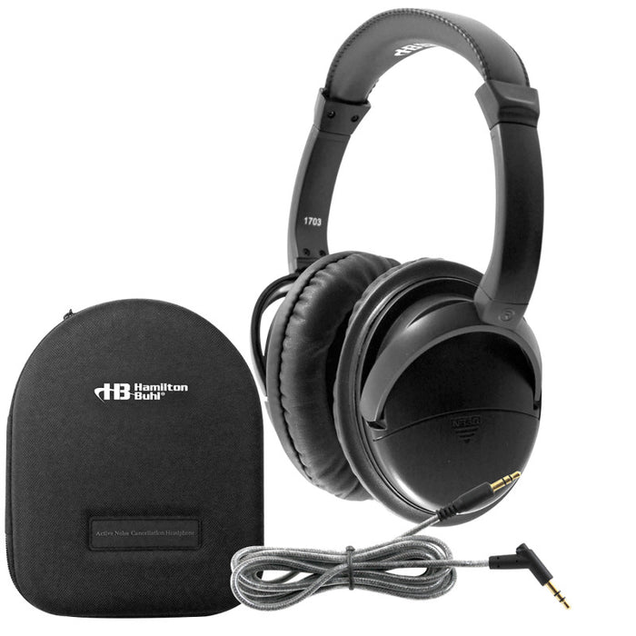HamiltonBuhl HECNCHBC1 Deluxe Active Noise-Cancelling Headphones with Case