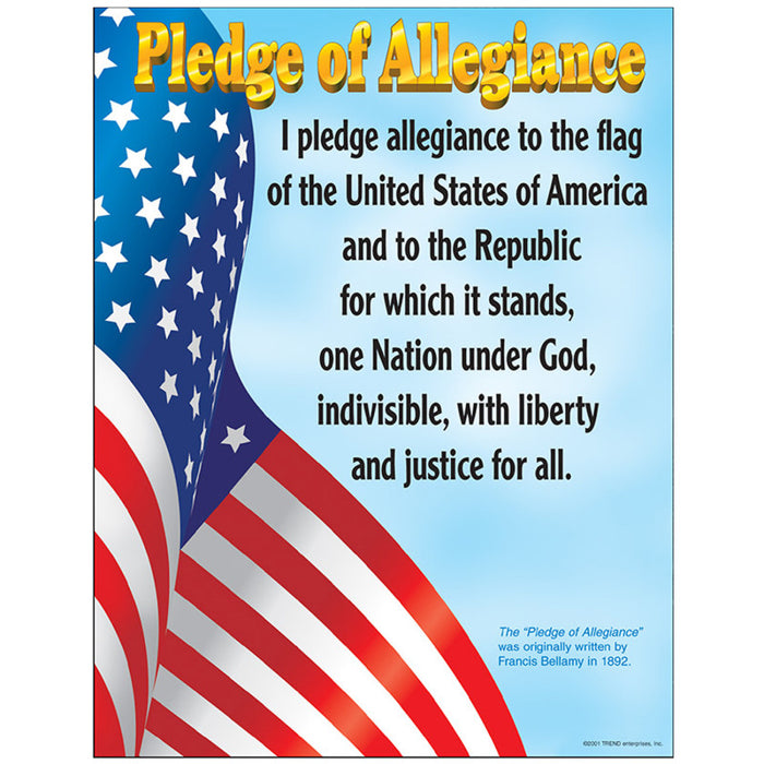TREND T-38004 Pledge of Allegiance Learning Chart, 17" x 22"