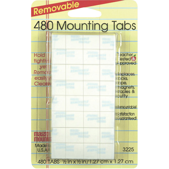 Magic-Mounts MIL3225 Removable Mounting Tabs, 1/2" x 1/2", Pack of 480