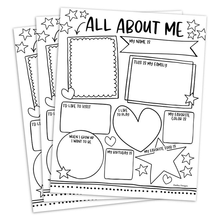 Hadley Designs HDDX004A2JP9H Star Student Read All About Me Posters, Set of 20