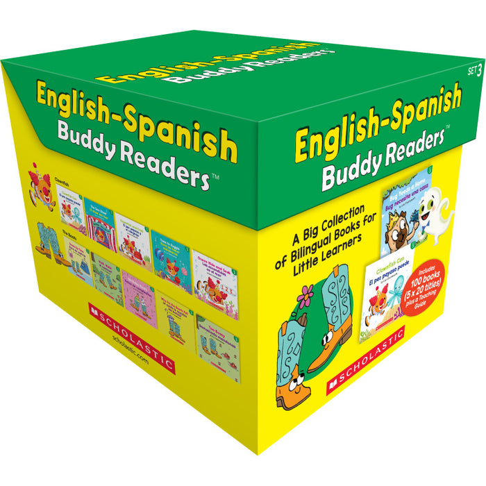 Scholastic Teaching Solutions SC-9781546160502 English-Spanish Buddy Readers: Set 3, Multiple-Copy Set, 100 Books