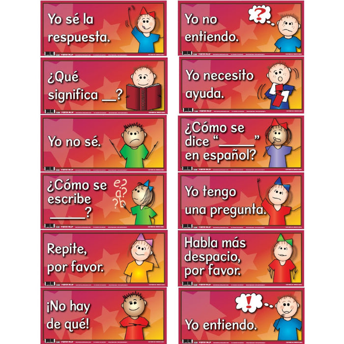 Poster Pals PSZSN15 Spanish Anchor Charts, 18" x 8", Set of 12