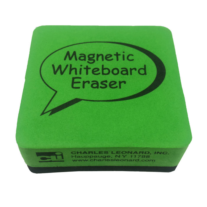 Charles Leonard CHL74542 Magnetic Whiteboard Eraser, 2" x 2", Green, Pack of 12