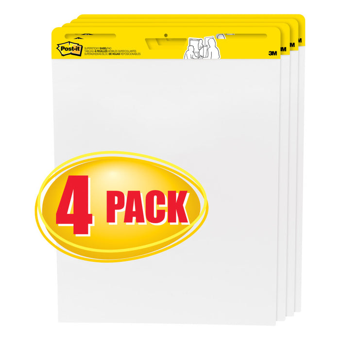 Post-it MMM559VAD4PK Easel Pad, 25" x 30", Self Stick Sheets, 30 Sheets/Pad, Pack of 4