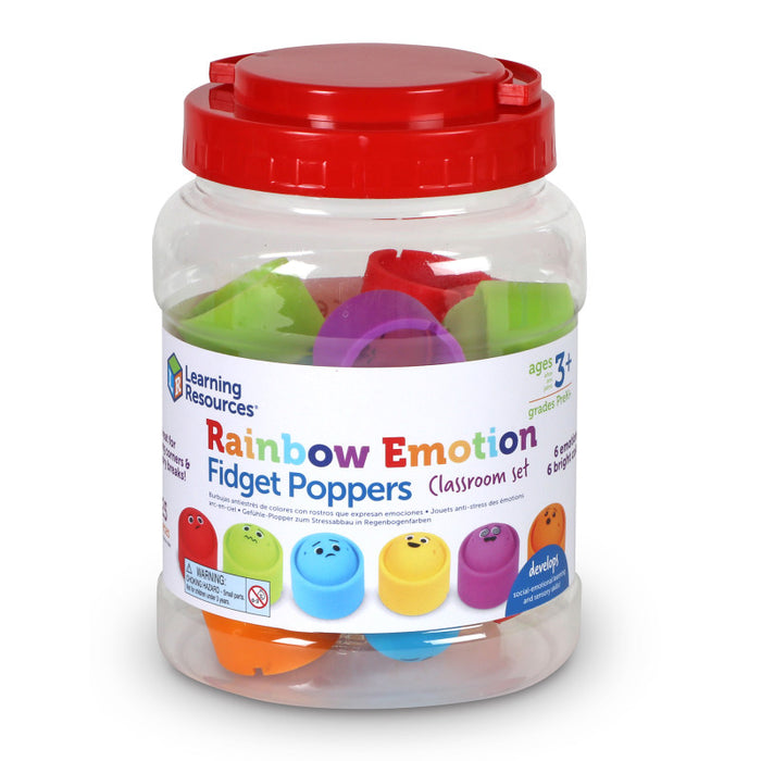 Learning Resources LER5572 Rainbow Emotions Fidget Poppers Classroom Set