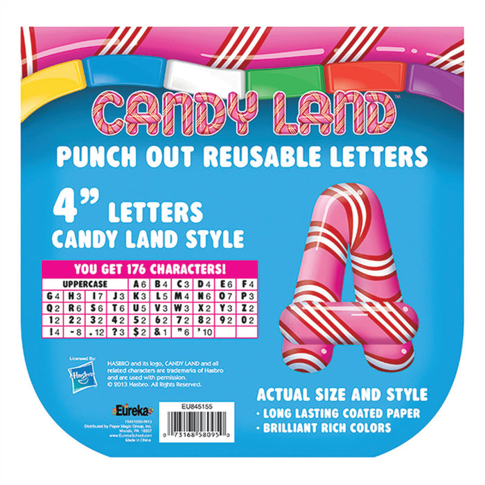 Eureka EU-845155 Candy Land&trade; Peppermint Stripe Deco 4" Letters, 176 Characters