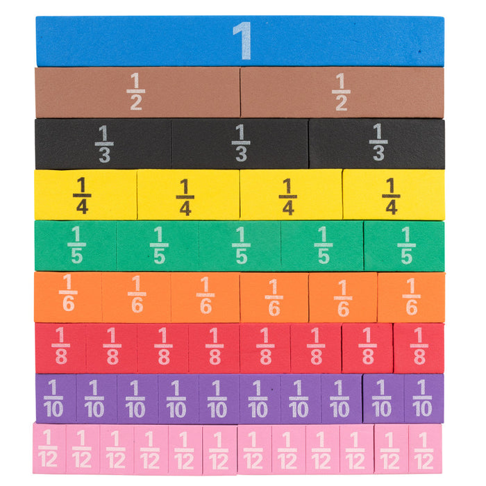 Learning Advantage CTU7699 Fraction Tiles - Foam - Magnetic - Set of 51