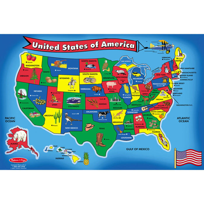 Melissa & Doug LCI440 U.S.A. (United States) Map Floor Puzzle - 51 Pieces
