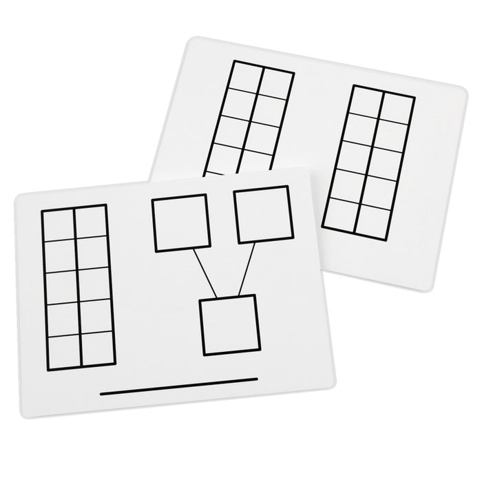 Didax DD-211441 Write-On/Wipe-Off Ten-Frame Mats, Set of 10