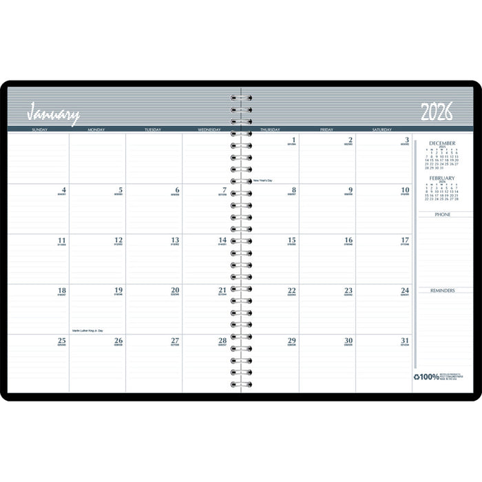 House of Doolittle HOD262002 Monthly Calendar Planner, 2 Year, Black, 8-1/2" x 11"