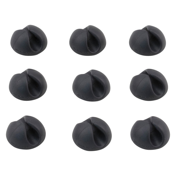 Bluelounge AVTBLUCDMBL Cabledrop Minis Cord Management, Black, Pack of 9