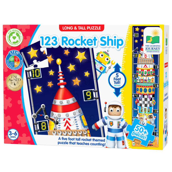 The Learning Journey International LJI434284 Long & Tall Puzzles - 123 Rocketship