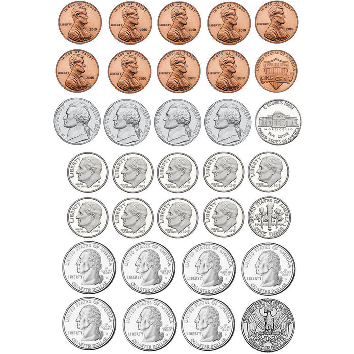 Ashley Productions ASH10067 Math Die-Cut Magnets, U.S. Coins