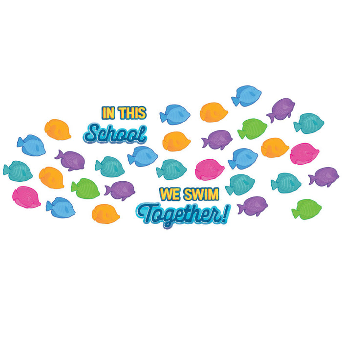 Eureka EU-847834 Seas the Day We Swim Together Mini Bulletin Board Set, 36 Pieces