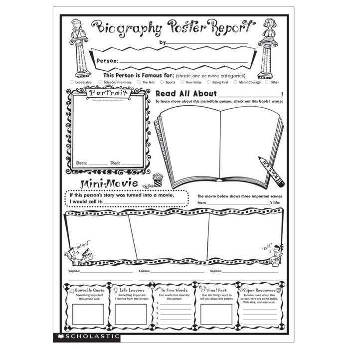 Scholastic Teaching Solutions SC-0439323231 Instant Personal Poster Sets: Biography Report