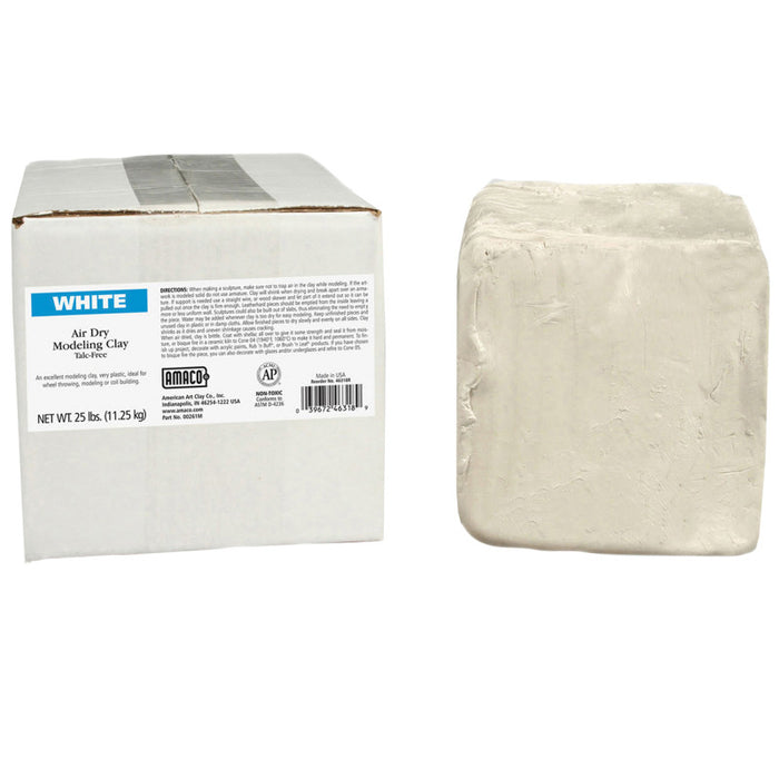 AMACO AMA46318R Air Dry Clay, White, 25 lbs.