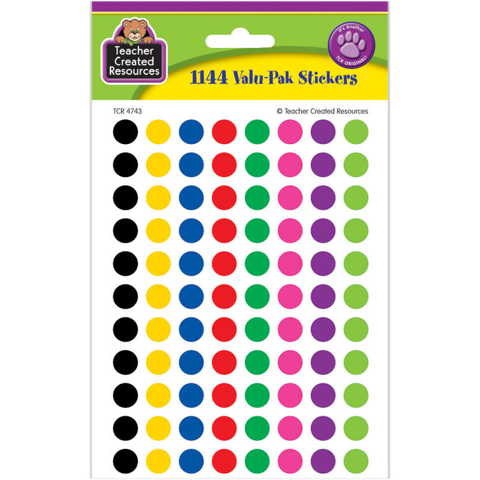 Teacher Created Resources TCR4743 Mini Colorful Circles Valu-Pak Stickers